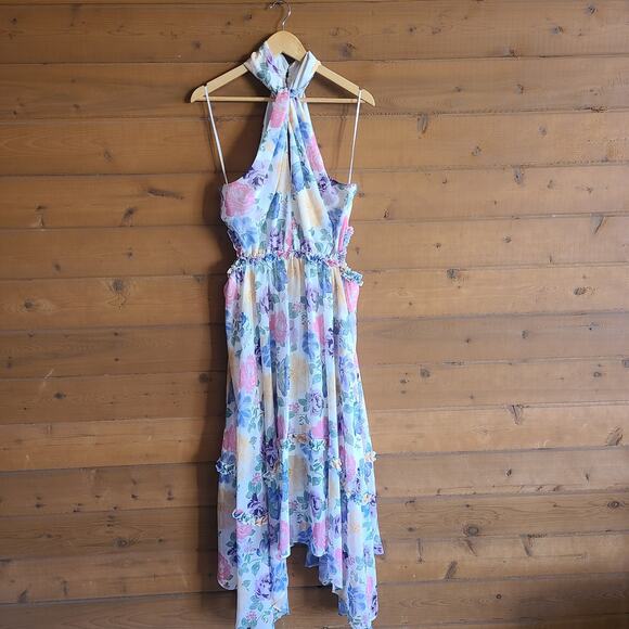 Anthropologie Keepsake Blinded Midi Dress Creme Waterlily 10 Prairie Cottage - Picture 2 of 9